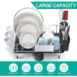 1 x RAW Customer Returns KINGRACK Dish Rack, Stainless Steel Dish Drainer, Large Capacity Dish Drainer, Sink Organizer, Kitchen Accessories with 360 Swivel Spout, Cup Holder Cutlery Tray - RRP €34.8