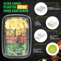 1 x RAW Customer Returns Alliebe 50 Pack 32 oz Meal Prep Containers, Lunch Bento Boxes with Lids, Portable Lunch Food Storage Containers Kitchen Takeaway Camping Picnic Box Microwave - RRP €32.98