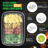 1 x RAW Customer Returns Alliebe Pack of 50 32 oz Meal Prep Containers, Lunch Bento Boxes with Lids, Portable Lunch Food Storage Containers Kitchen Takeaway Camping Picnic Box Microwave - RRP €32.98