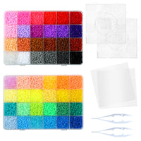 2 x RAW Customer Returns LIHAO 24,000 iron-on beads set, push-in beads in sorting box, children s DIY beads for iron-on beads plate as a children s gift 2.6 mm, 48 colors  - RRP €43.72