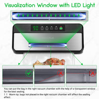 1 x RAW Customer Returns Inkbird vacuum sealer, film sealers for sous-vide cooking, sealing countdown and viewing window, 5 selectable modes, built-in cutter and roll bag storage, vacuum bags included - RRP €98.35