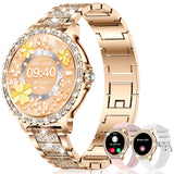 1 x RAW Customer Returns Smartwatch with telephone function Diamond, 1.32 Smart Watch ladies watch with call function, menstrual cycle SpO2 heart rate monitor sleep monitor music control, 19 sports modes watch for women for Android iOS - RRP €59.98