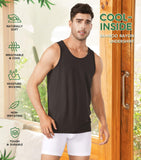 1 x RAW Customer Returns DAVID ARCHY Men s Undershirt Bamboo Round Neck Tank Top Vest Jersey 3 Pack Breathable Soft Black - RRP €30.25