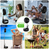 1 x RAW Customer Returns BENGUOO table fan quiet USB, portable table fan 10000mAh battery oscillating floor standing fan battery operated fan small camping bedroom travel office with remote control black - RRP €69.99