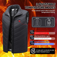 1 x RAW Customer Returns LIROPAU Heated Vest for Men and Women, Electric Heated Vest with USB, 3 Temperature Adjustable Washable Winter Heated Jacket for Outdoors Work Skiing Hiking Hunting Motorcycle - XL - RRP €18.25