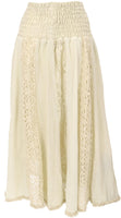 1 x RAW Customer Returns GURU SHOP lace maxi skirt, flamenco skirt, wide summer skirt, women, cream, cotton, size 38 - RRP €40.74