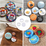 1 x RAW Customer Returns Make your own buttons, set of 100 button blanks, DIY pins buttons design a badge, button set with pin, for handicrafts and craft activities 37mm 1.46inch  - RRP €23.18