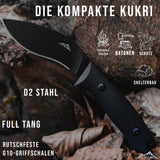 1 x RAW Customer Returns SK Wild Ones Outdoor Knife Survival - Hunting Knife Fixed Blade - Survival Knife Outdoor With G10 Handle - Kukri Machete Outdoor Knife Fixed - Made of D2 Steel Survival Knife - RRP €63.01