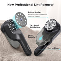 1 x RAW Customer Returns Lint Remover, Bobble Remover for Clothes, Fabric Shaver Lint Remover, Powerful Lint Shaver 2 Speeds, 3 Replaceable Blades, Sweater, Pilling Remover, - RRP €20.4