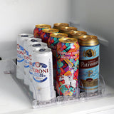 1 x Brand New HOSDFOIER Automatic Refrigerator Organizer Cans Can Holder Fridge Organizer Drink Dispenser Refrigerator Can Dispenser for Drinks Beer Soda Storage Space 12 Cans in Standard Size 330ML 440ML 500ML - RRP €40.32