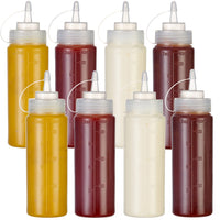 1 x RAW Customer Returns MATANA 8 plastic squeeze bottles with caps, 340ml - squeeze bottles - spices, sauces, ketchup, dressings, olive oil - BPA-free dishwasher safe - RRP €15.91