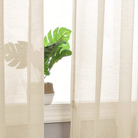 1 x RAW Customer Returns DWCN Sheer Voile Curtain Transparent Curtain with Eyelets 2 Pieces Eyelet Curtain for Living Room, Babyroom, Bedroom, Beige, 183 x 140 cm H x W  - RRP €21.99