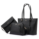 1 x RAW Customer Returns LOVEVOOK handbag women shoulder bag handbags tote bag women large designer elegant shoulder bag handle bag set 3-piece set black - RRP €39.99