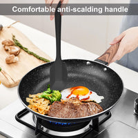 13 x Brand New BIWHALE non-stick frying pan 24 cm, induction non-stick pan with silicone spatula, 4.2 cm inner height, non-stick coated handle with wood grain dishwasher safe suitable for all types of stoves - RRP €265.2