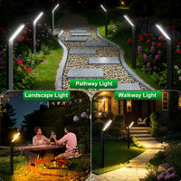 1 x RAW Customer Returns JSOT Solar Lights for Outdoor Garden - 2 Pack Path Lights with 3 Changeable Light Colors, Waterproof Landscape Lighting for Garden Driveway, Patio, Lawn - RRP €27.99