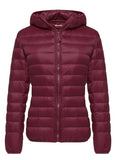 1 x RAW Customer Returns Wantdo Lightweight Packable Down Jacket Windproof Hooded Short Jacket Slim Fit Winter Warm Mountain Outerwear Women Wine Red XL - RRP €89.99