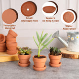 1 x RAW Customer Returns BELLE VOUS Pack of 16 terracotta flower pots - 5cm unglazed clay pot plant pots with saucers - Terracotta flower pot set - Set of 16 terracotta pots - RRP €20.45