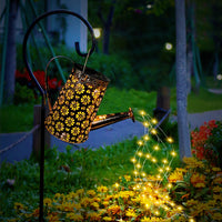 1 x RAW Customer Returns Solar Watering Can with Fairy Lights Solar Hollow Watering Can Lights Decoration Star Shower Garden Art LED Light for Garden Lights for Path Yard Lawn Patio Landscape Decor - RRP €19.1