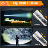 1 x RAW Customer Returns BORUIT Y10 LED flashlight, 1000 lumen zoomable flashlight, rechargeable flashlight with 8 modes, 395nm UV light, IPX4 waterproof, magnetic base, removable hook for camping, hiking - RRP €21.62