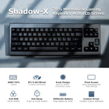 1 x RAW Customer Returns EPOMAKER Shadow-X Gasket Mechanical Keyboard with Wired Bluetooth Wireless,with Screen,Hot Swap,3000mAh,Poron Foam,Silicone Pad for PC Mac Flamingo Switch  - RRP €101.45