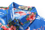 4 x Brand New SSLR Hawaii Shirt Women, Hawaii Blouse Women, Short Sleeve Flamingo Shirt 3D Printed Flowers Hawaiian Shirt Medium, Sapphire Blue  - RRP €94.8