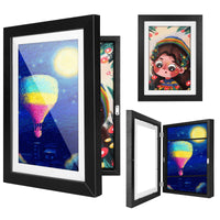 1 x Brand New Aolso Kids Art Picture Frame, A4 Picture Frame Kids Art Frame Front Opening, Kids Artwork Display Frame, Kids Artwork Picture Frame with Storage for 50-200 Pictures Wood Color  - RRP €17.17