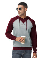 2 x Brand New YuKaiChen Men s Pullover Hoodie Patchwork Sweatshirt Casual Raglan Sleeve Hoodie with Pockets L Wine Red - RRP €55.2