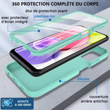 8 x Brand New Hensinple Case Compatible with Samsung A03s, Shockproof 360 Full Body Silicone Bumper Full Body Protection Case Cover for Samsung A03s - Mint Green - RRP €127.84