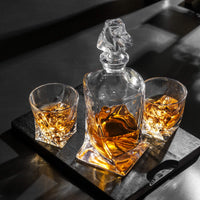 1 x RAW Customer Returns KANARS 7-piece whiskey glasses and carafe set, lead-free crystal glasses, 800 ml whiskey decanter with 6x 300 ml glasses, high quality, beautiful gift box - RRP €69.88