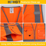 1 x RAW Customer Returns HPHST Safety Vest for Men and Women High Visibility Cycling Vest with Zipper Reflective Vest Work Vest EN ISO 20471 Orange 3X-Large  - RRP €18.14