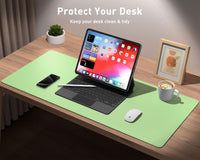 1 x RAW Customer Returns Aothia desk pad, mouse pad with leather and non-slip suede, multifunctional office mouse pad laptop writing pad, table protection pad for office home office foam green, 80 x 40 cm  - RRP €17.4