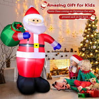 1 x RAW Customer Returns 245cm Inflatable Santa Claus with LED Light, IP44 Weatherproof Inflatable Christmas, Santa Claus Figure with Gift Bag, Outdoor Garden Lighting Decoration - RRP €54.44