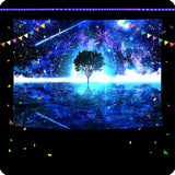 6 x Brand New Roninkier Tree of Life Tapestry Psychedelic Forest - Moon Sun Tapestry Fluorescent-UV Wall Hanging Wall Cloths Black Aesthetic Wall Towel Decor for Bedroom Living Room, 200x150cm - RRP €150.78