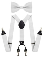 1 x RAW Customer Returns JEMYGINS Men s Suspenders with Four Clips and Elastic Strap on the Back including Red Bow Tie Set - RRP €24.0