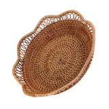 1 x RAW Customer Returns Handwoven Rattan Storage Basket Fruit Basket Woven Tray Restaurant Small Container Home Decoration S-23x5.5cm - RRP €21.18