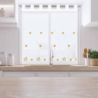 1 x RAW Customer Returns HOMEYA - Translucent Kitchen Curtain 140x220cm - Transparent Printed Curtain for Window, Door Frame - 1 Unit - RRP €19.82