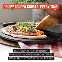 2 x RAW Customer Returns Chef Pomodoro - Pizza tray - 38 cm - WITH PROFESSIONAL HANDLES - Large round pizza pan for all kinds of pizzas - Perfect as a coated pizza pan for the oven, grill hobby baker - RRP €78.1