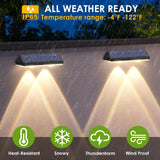 1 x RAW Customer Returns Solar Lights for Outdoor Garden - IP65 Waterproof Solar Lights Warm White Daylight White Cool White 3 Mode Solar Fence Lights for Outdoor Areas, Decks, Stair Railings, Swimming Pools and Walls - RRP €34.27