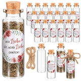 1 x RAW Customer Returns Hestya 30 Set 12 ml Mini Glass Bottles with Corks for Wedding 30 Small Test Tubes with String and He who sows love will reap love Sticker Mini Spice Jars for Flower Seeds Baptism Communion - RRP €17.14