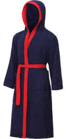 1 x RAW Customer Returns Ladeheid men s terry cloth bathrobe made of 100 cotton LA40-190 dark blue-29 red-26, XL  - RRP €43.67