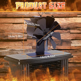 1 x Brand New Roadtime 8 Blades Fireplace Fan with Thermometer, Heat Powered Stove Fan, 158 F Automatic Start Silent Wood Stove Fan for Wood Stove Pellet Stove Fireplace - RRP €20.4