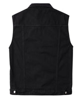 1 x RAW Customer Returns KTWOLEN Men s Denim Vest Vintage Jeans Vest Outdoor Biker Vest Leisure Sleeveless Jacket Motorcycle Vest Trucker Vest Denim Vest for Men, Black, 3XL - RRP €39.99