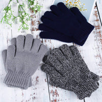 1 x RAW Customer Returns Cooraby 3 Pairs Children s Winter Gloves Thick Cashmere Warm Knitted Gloves Kids Cold Weather Gloves Black and White Navy Blue Gray 12-16 Years - RRP €27.6