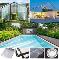 1 x RAW Customer Returns WLBXDRZK Waterproof tarpaulin, tarpaulin 3 x 3 m, weatherproof tarpaulin, transparent with eyelets for outdoor use, transparent film for winter garden, balcony, wind protection, plant insulation, furniture dustproof - RRP €28.99