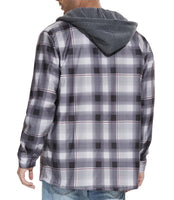 1 x RAW Customer Returns GLESTORE Lumberjack Jacket Men s Flannel Shirt Jacket Lined Thermal Shirt Winter Long Sleeve with Hood Checked Lumberjacket Black and Grey M - RRP €17.15