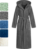 1 x RAW Customer Returns Morgenstern Women s Terry Cloth Cotton Bathrobe with Hood Long Anthracite Size L - RRP €40.28