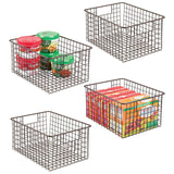 1 x RAW Customer Returns mDesign all-purpose metal wire basket flexible storage basket for the kitchen, pantry etc. 30.5 cm x 15.2 cm x 15.2 cm compact wire basket with handles bronze - RRP €20.45