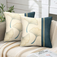 16 x Brand New MAIXUN Cushion Covers Yellow Ginkgo Leaf 45x45cm Navy Blue Decor Cushion Covers with Golden Leaves Decorative Cushion Covers for Couch, Bedroom, Sofa, Car, Home, Living Room, Set of 2 - RRP €326.4