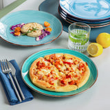 1 x RAW Customer Returns vancasso BONITA dinner plate stoneware, dinner plate set 6 people, 27 cm plate set, tableware for dishwasher and microwave, pasta plate, breakfast plate, cake plate, cool color - RRP €41.99