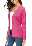 1 x RAW Customer Returns EXCHIC Women s Long Sleeve Thin Casual Knitted Coat Lightweight Cardigan M, Rose  - RRP €32.98